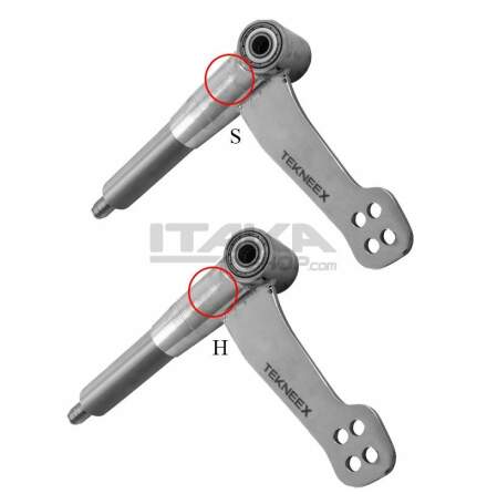 TEKNEEX 25 MM DIAMETER M14 STUB AXLE  RIGHT  (H)- 4 HOLES