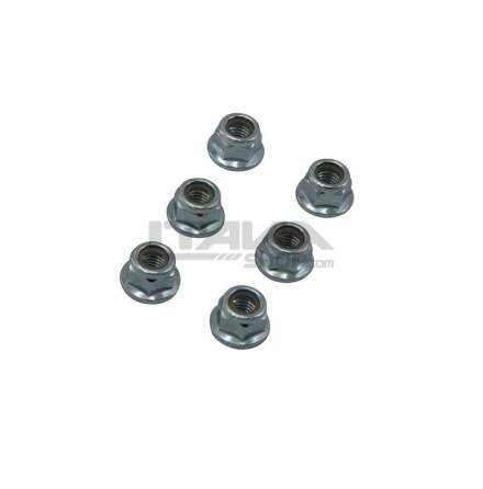 SET OF 6 FLANGE M8 NYLSTOP NUT